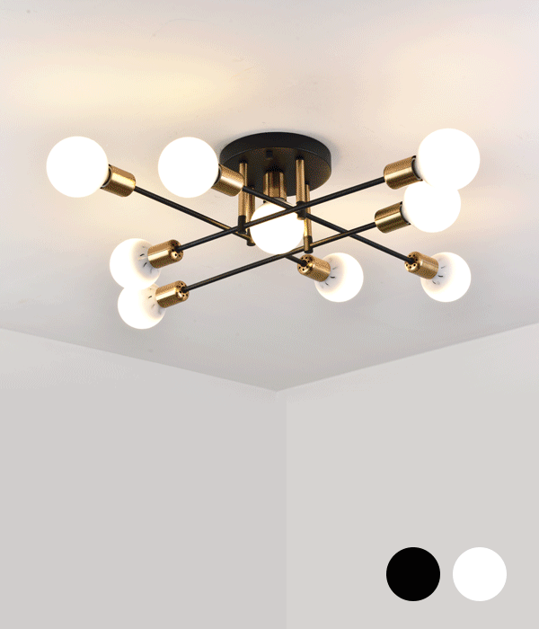 스톡 9등 거실전등 아파트거실등 (블랙/화이트)