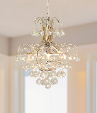 엘피스 3등 LED 펜던트, 크리스탈 식탁등, 인테리어 펜던트조명(크롬,골드)